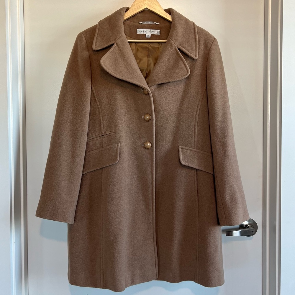 Larry Levine Tan Wool Blend Coat